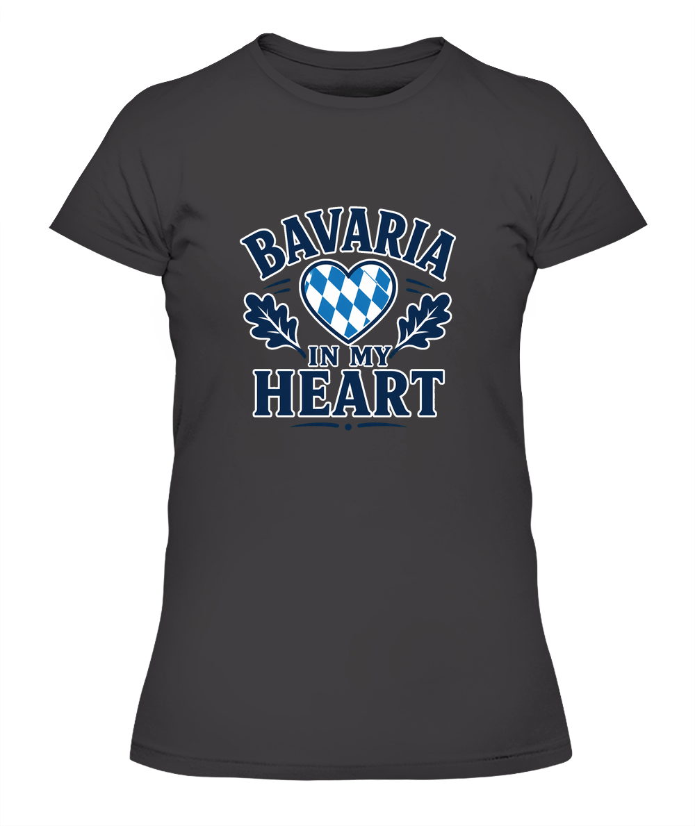 Bavaria In My Heart — Lady's T-Shirt in Heavy Metal