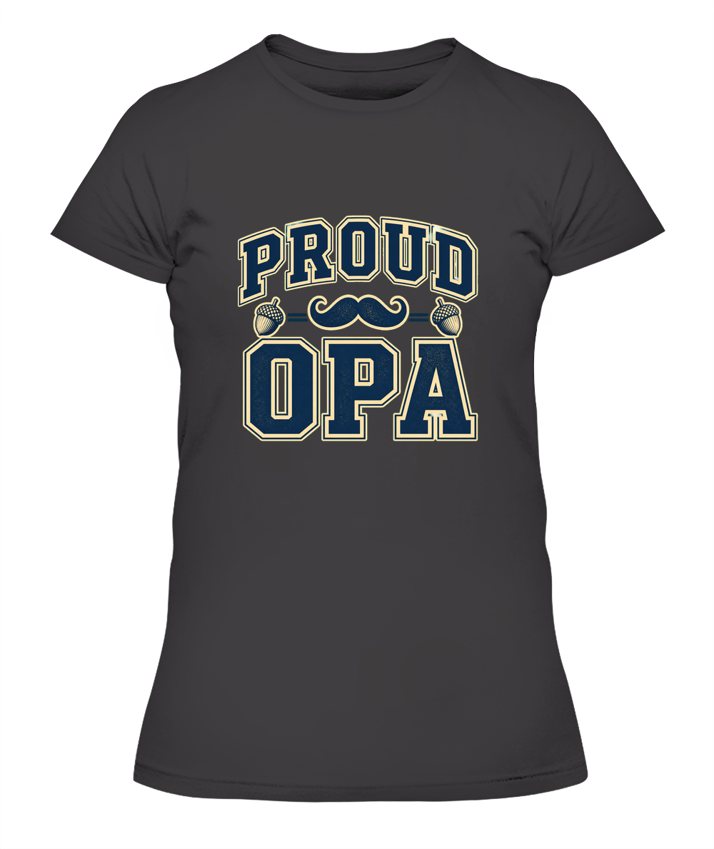 Proud Opa — Lady's T-Shirt in Heavy Metal