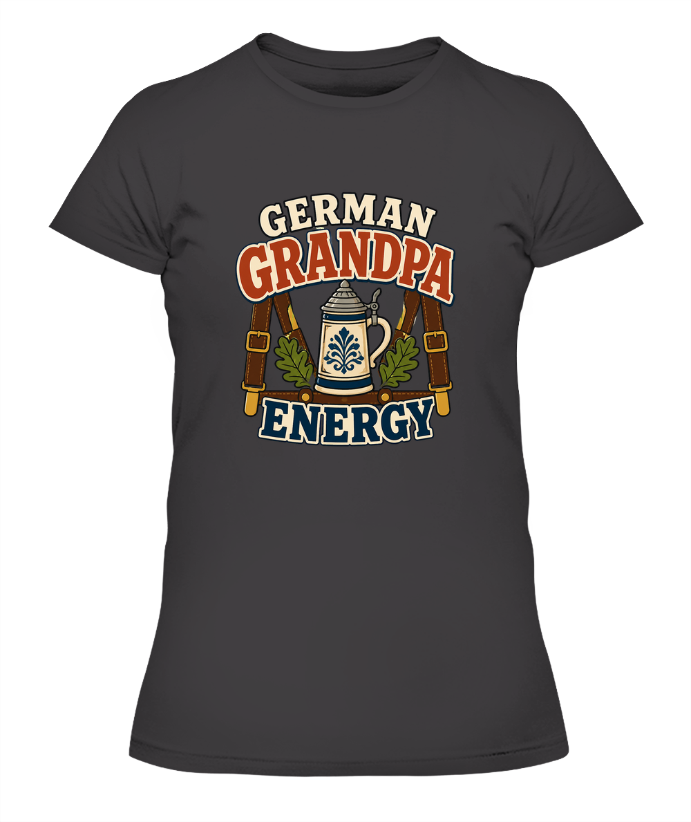 German Grandpa Energy — Lady's T-Shirt in Heavy Metal