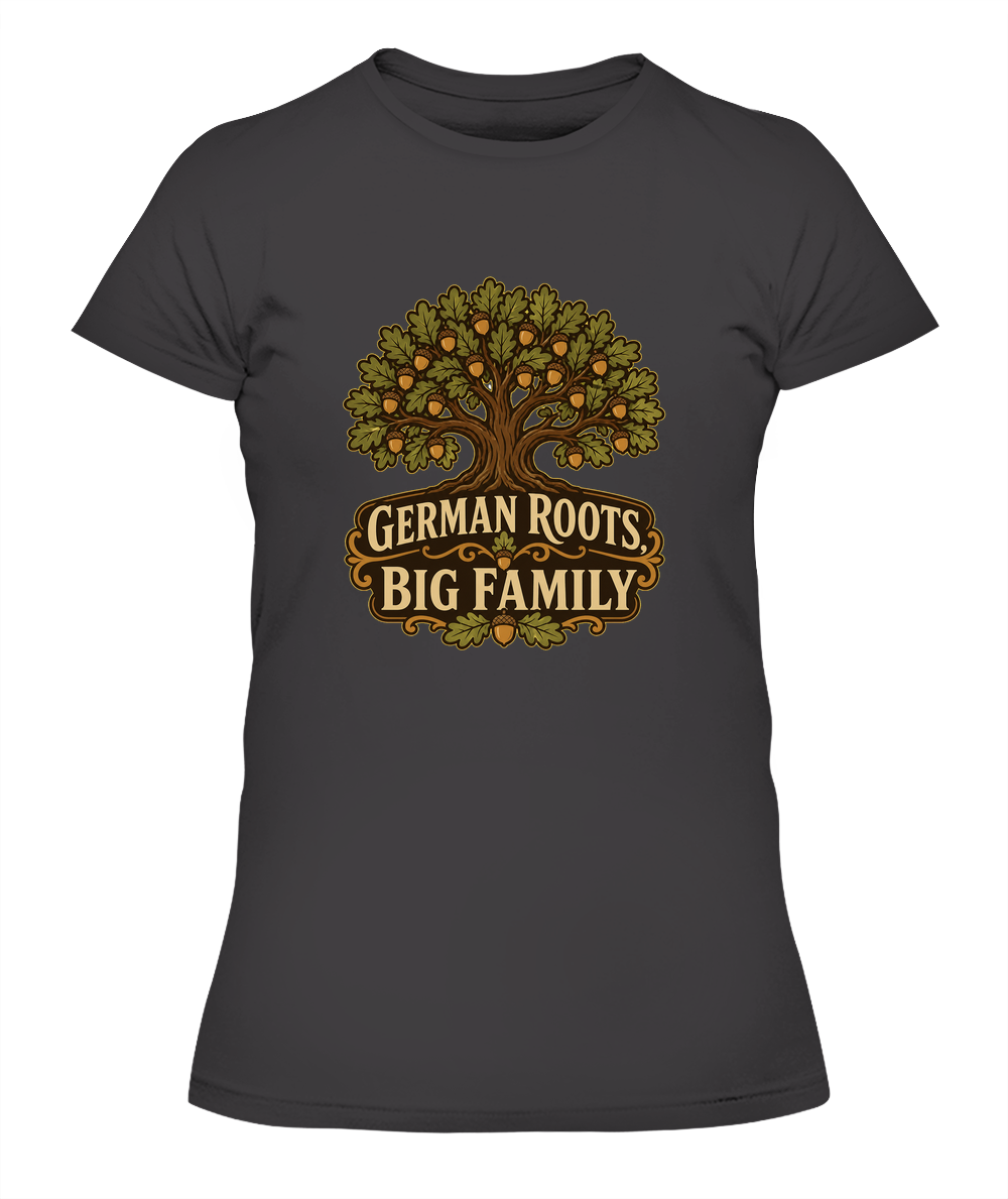 German Roots, Big Family — Lady's T-Shirt in Heavy Metal