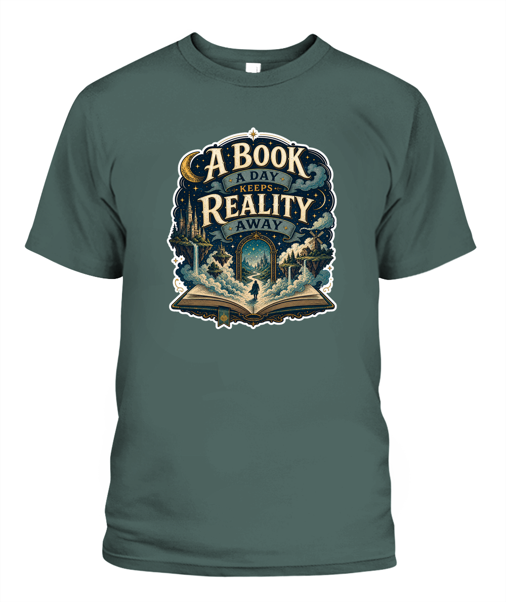 A Book a Day Keeps Reality Away Book Lover T-Shirt | Reading Gift
