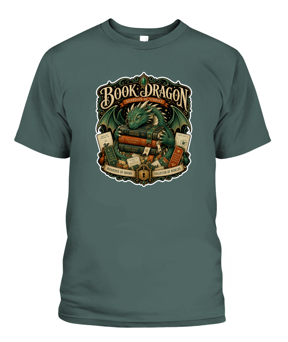 Book Dragon Book Lover T-Shirt | Reading Gift