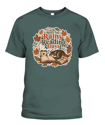 Built for Rainy Reading Days Book Lover T-Shirt | Reading Gift