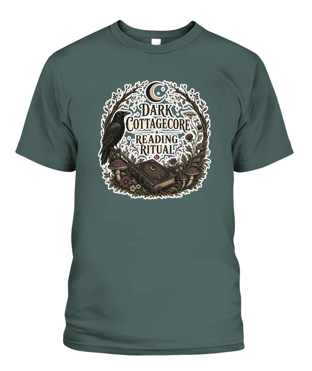 Dark Cottagecore Reading Ritual Book Lover T-Shirt | Reading Gift