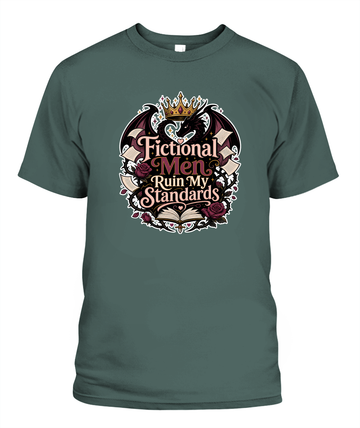 Fictional Men Ruin my Standards Book Lover T-Shirt | Reading Gift