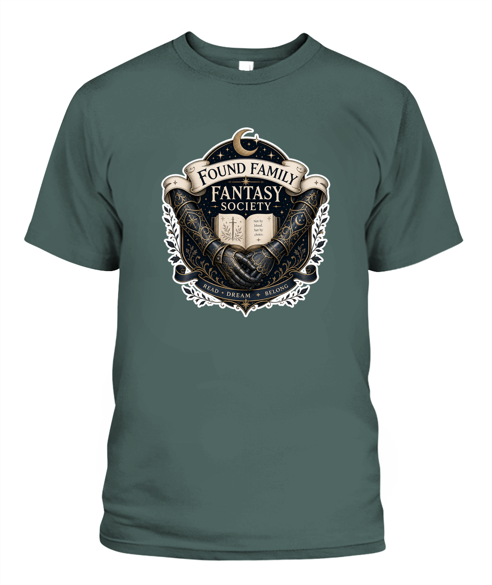 Found Family Fantasy Society Book Lover T-Shirt | Reading Gift