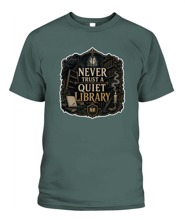 Never Trust a Quiet Library Book Lover T-Shirt | Reading Gift