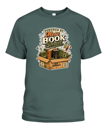 Powered by New Book Smell Book Lover T-Shirt | Reading Gift