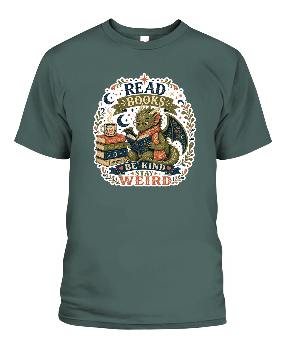 Read Books Be Kind Stay Weird Book Lover T-Shirt | Reading Gift