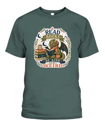 Read Books Be Kind Stay Weird Book Lover T-Shirt | Reading Gift
