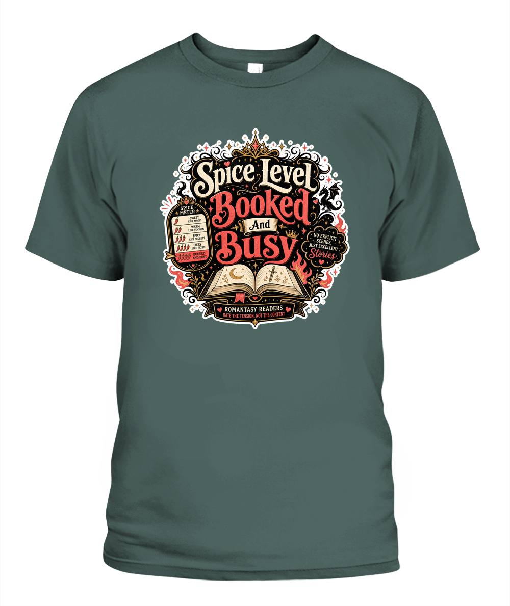 Spice Level Booked and Busy Book Lover T-Shirt | Reading Gift