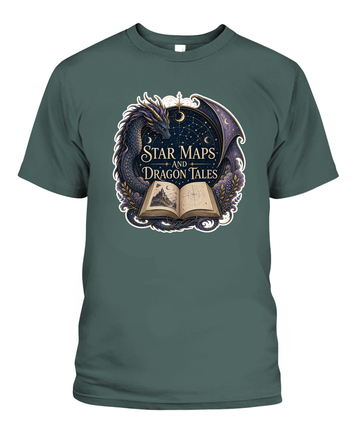 Star Maps and Dragon Tales Book Lover T-Shirt | Reading Gift