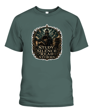 Study in Silence Read in Storms Book Lover T-Shirt | Reading Gift