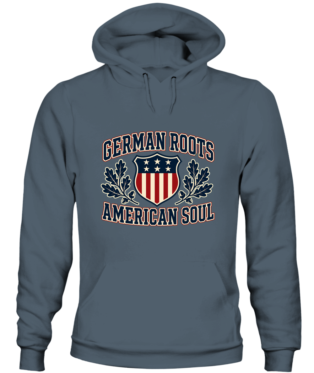German Roots, American Soul — Hoodie in Dark Heather