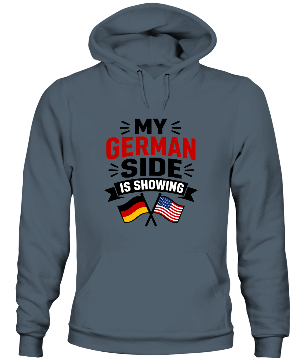 My German Side Is Showing — Hoodie in Dark Heather