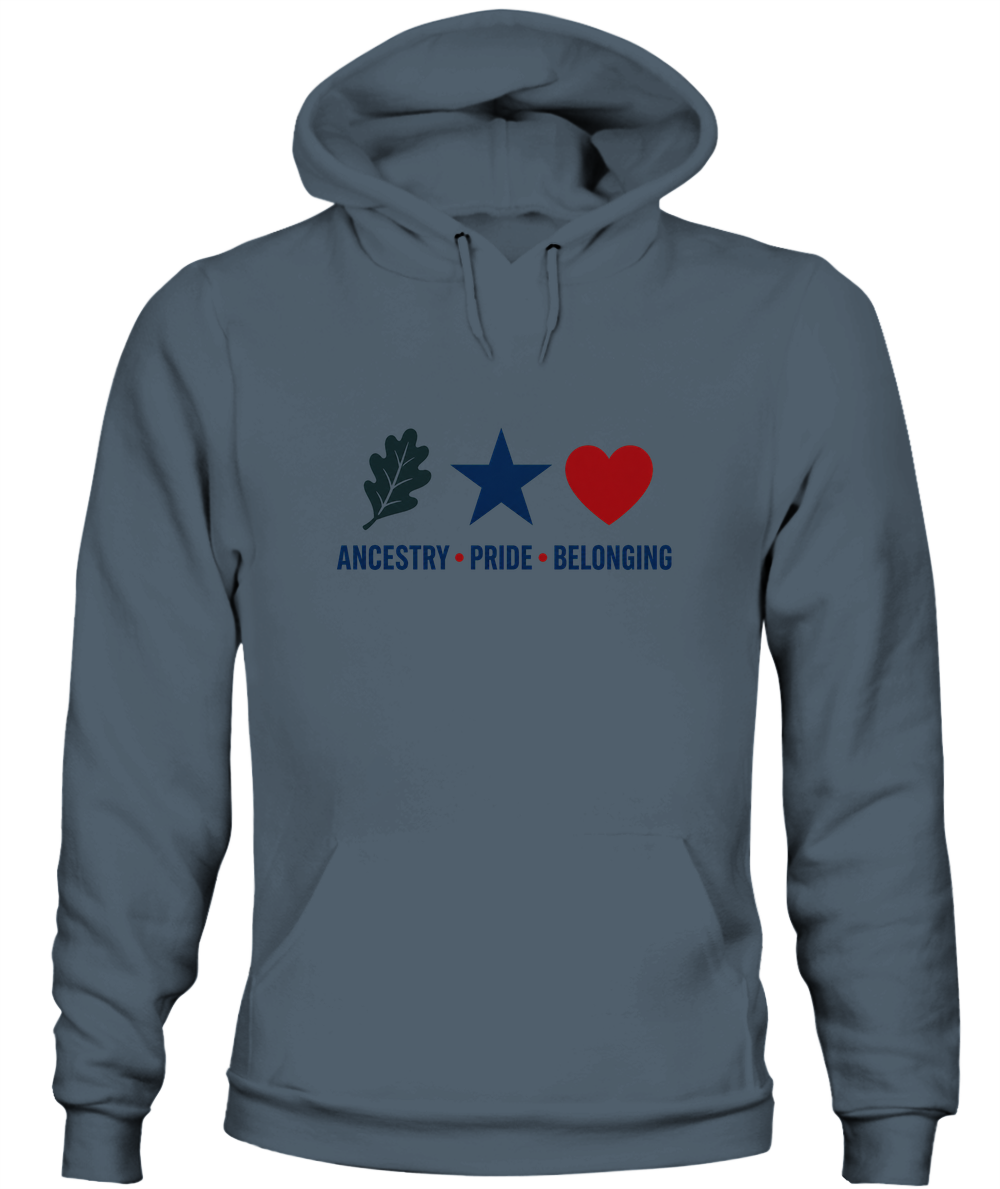 Ancestry, Pride, Belonging — Hoodie in Dark Heather