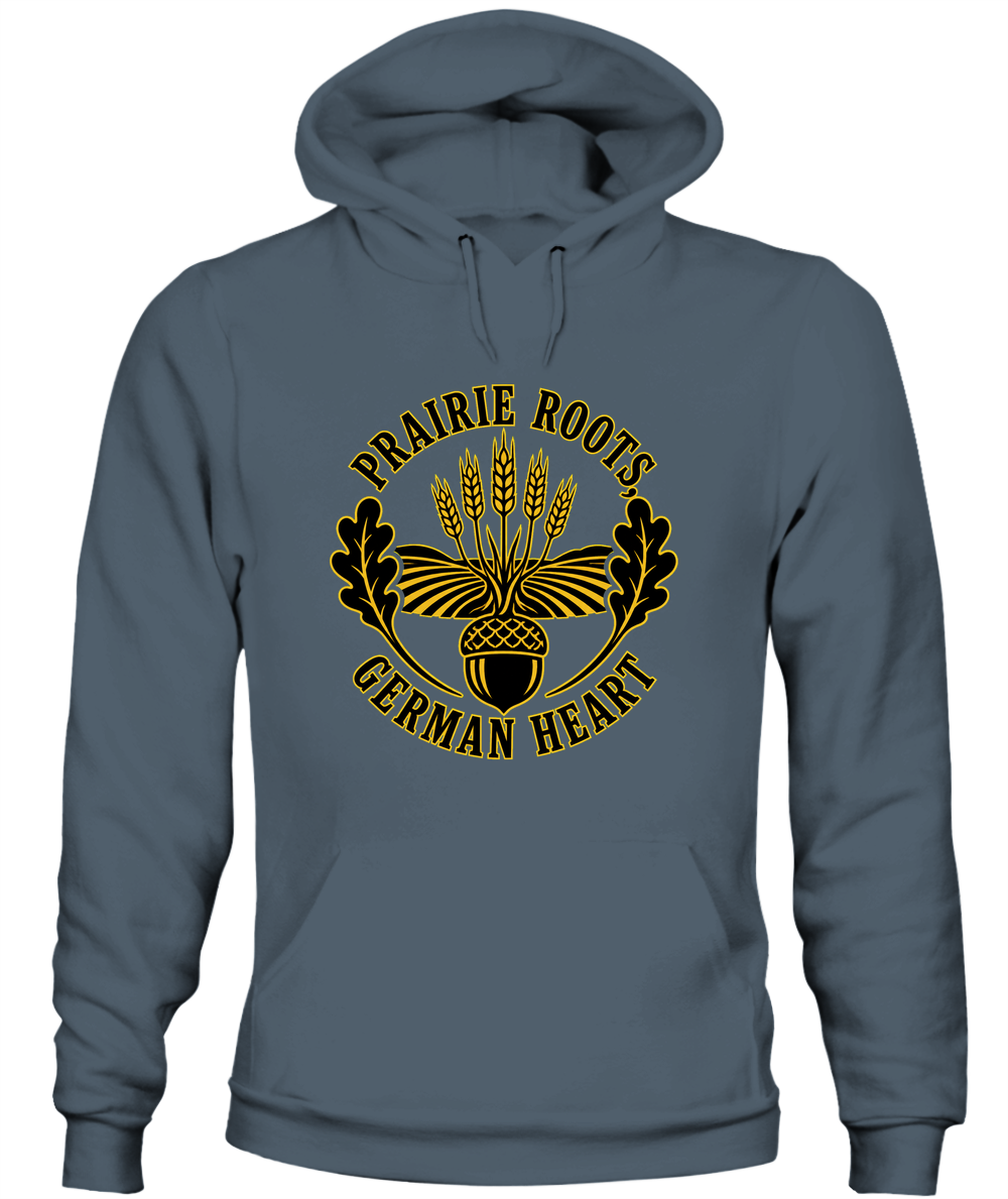 Prairie Roots, German Heart — Hoodie in Dark Heather