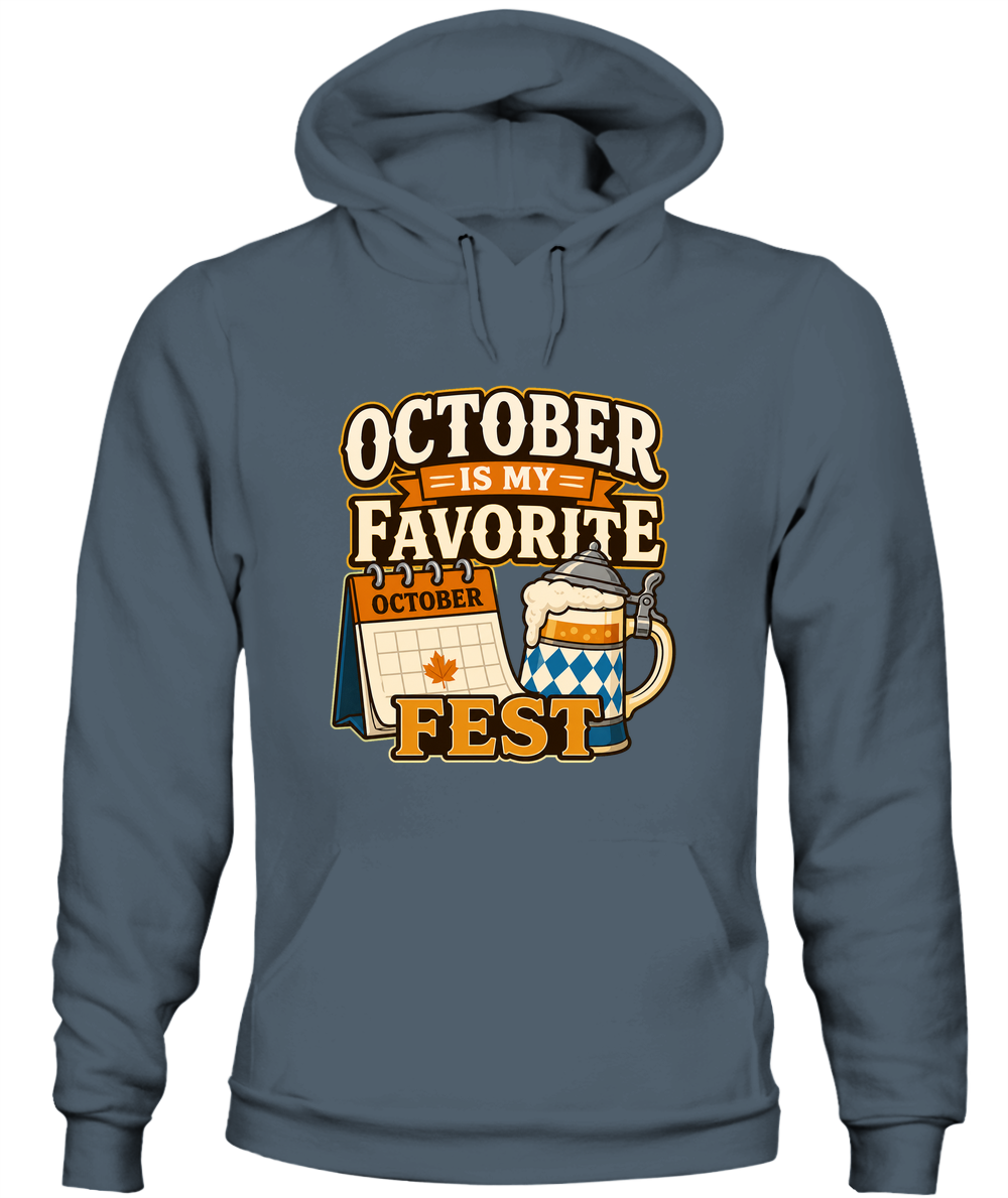 October Is My Favorite Fest — Hoodie in Dark Heather