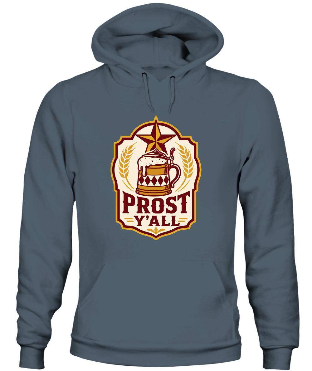Prost Y'all — Hoodie in Dark Heather