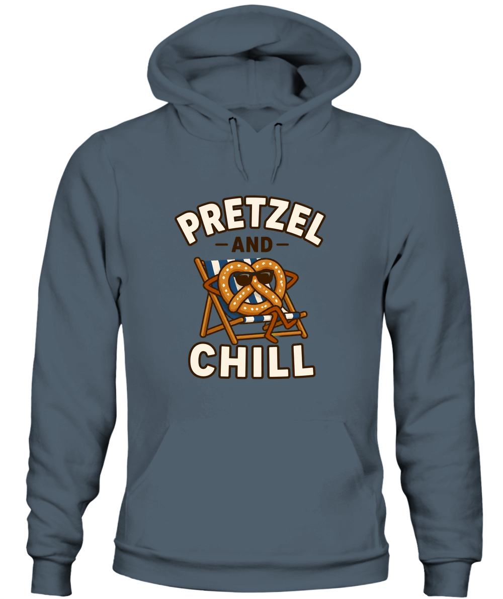 Pretzel And Chill — Hoodie in Dark Heather