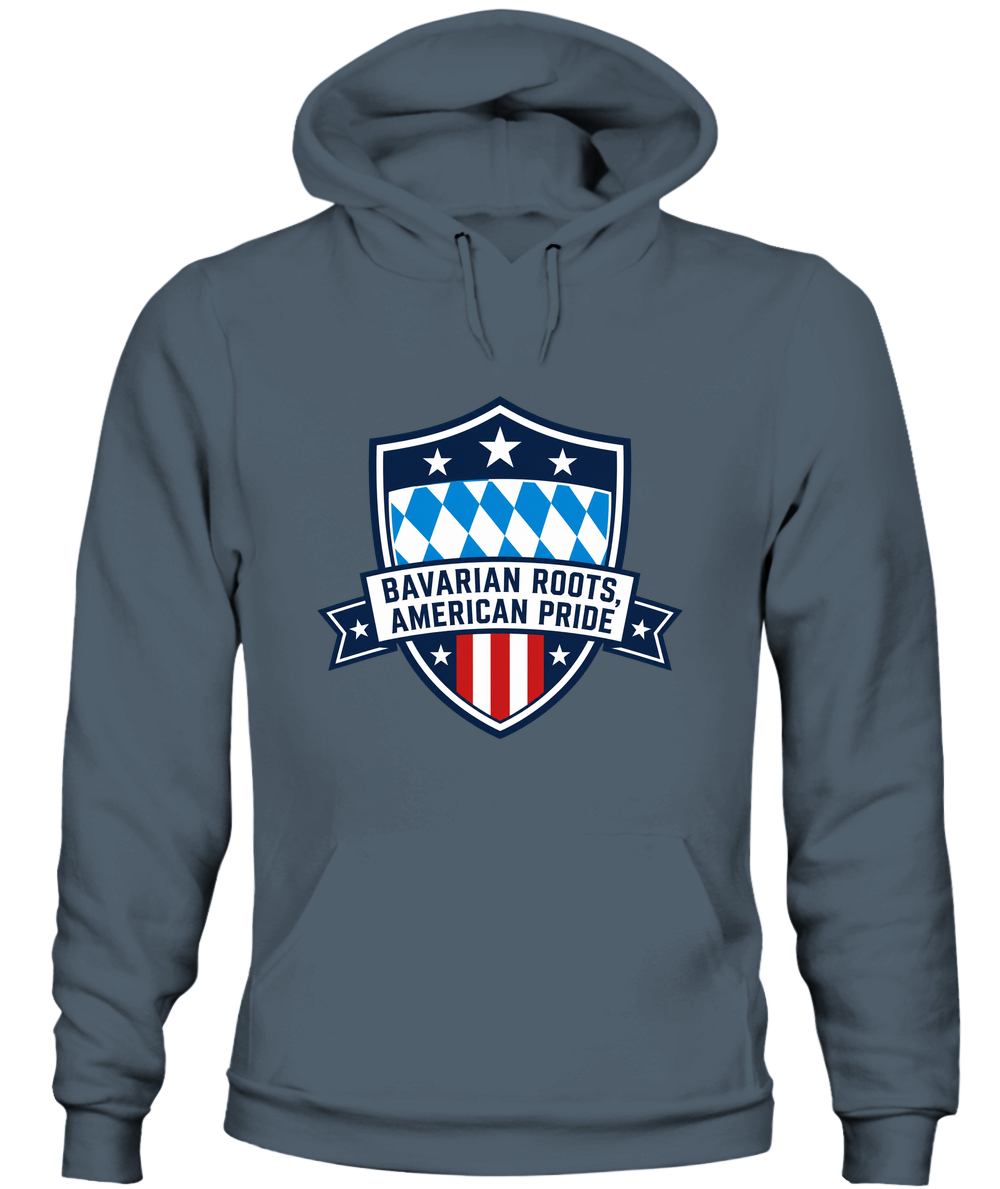 Bavarian Roots, American Pride — Hoodie in Dark Heather