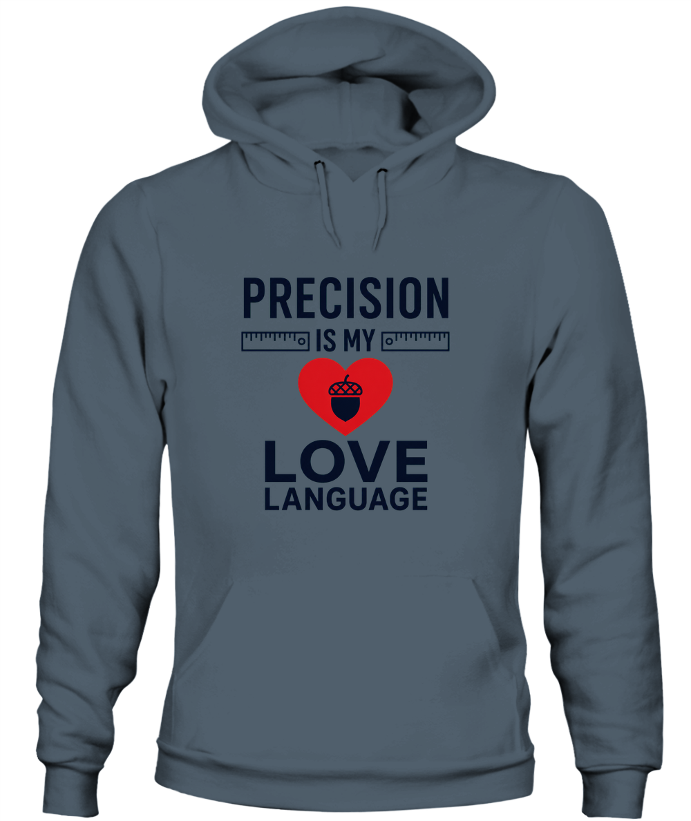 Precision Is My Love Language — Hoodie in Dark Heather
