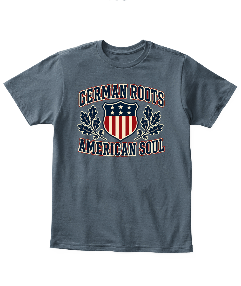 German Roots, American Soul — Kid's T Shirt in Dark Heather