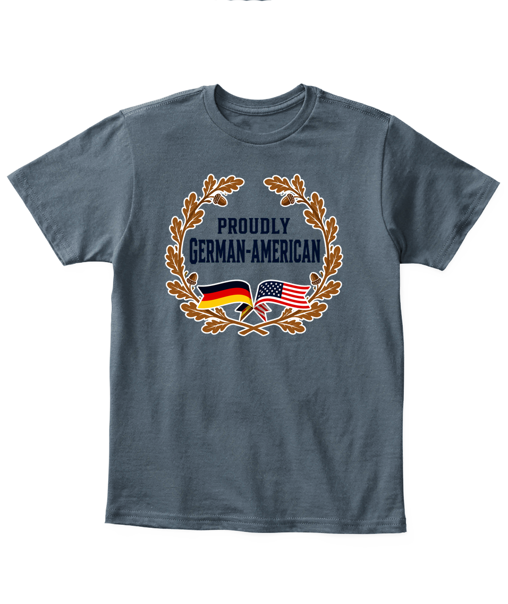 Proudly German-American — Kid's T Shirt in Dark Heather