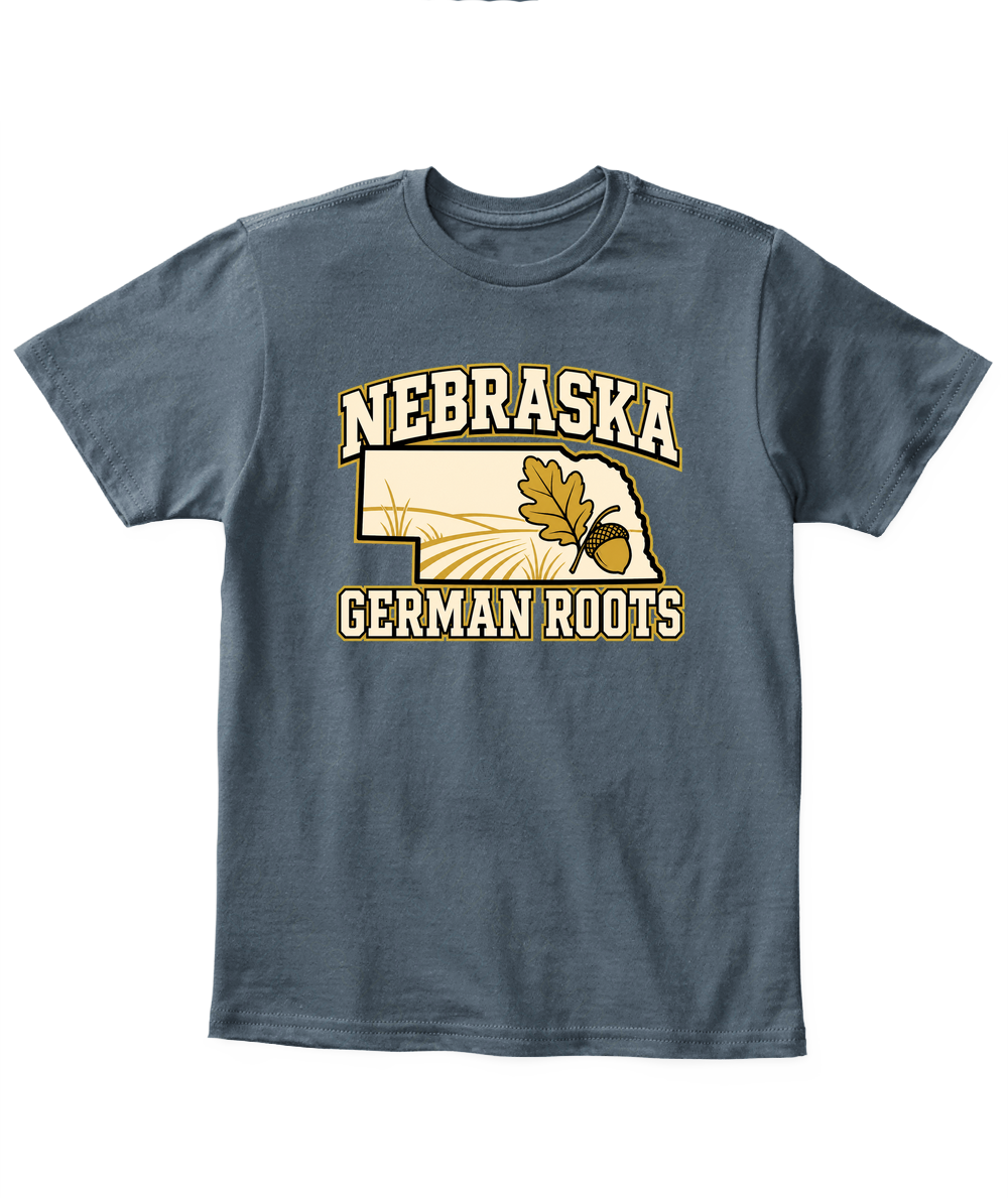 Nebraska German Roots — Kid's T Shirt in Dark Heather