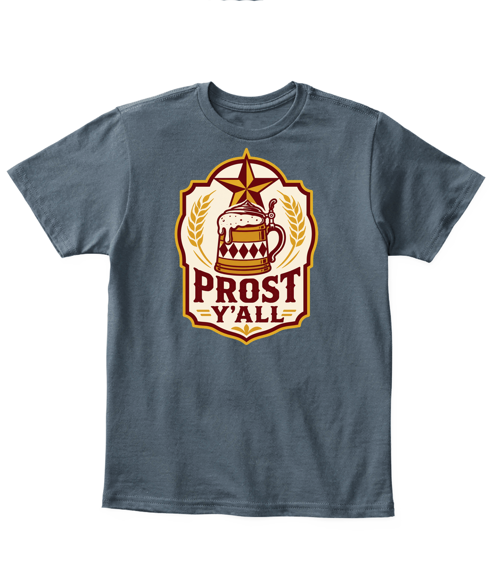 Prost Y'all — Kid's T Shirt in Dark Heather