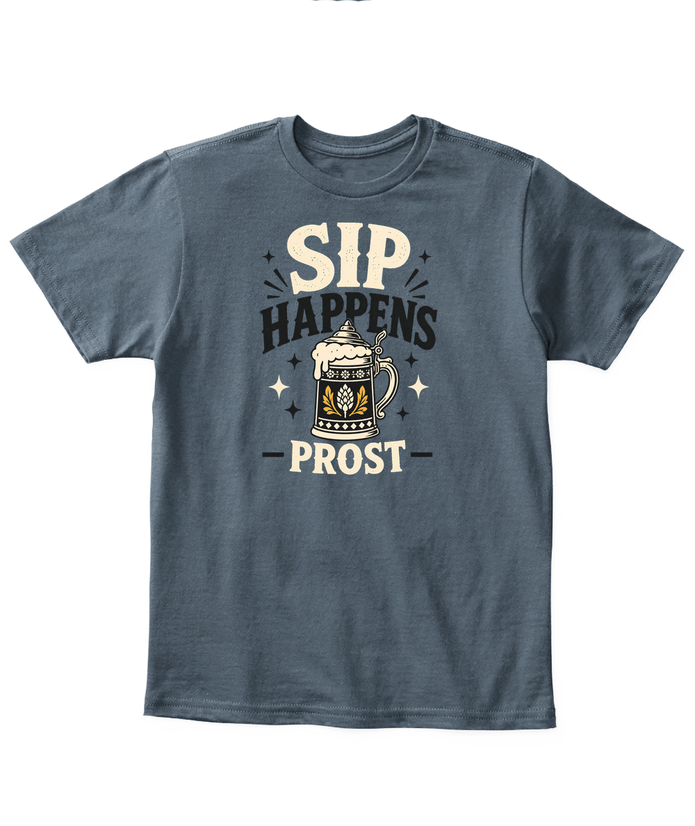 Sip Happens — Prost — Kid's T Shirt in Dark Heather