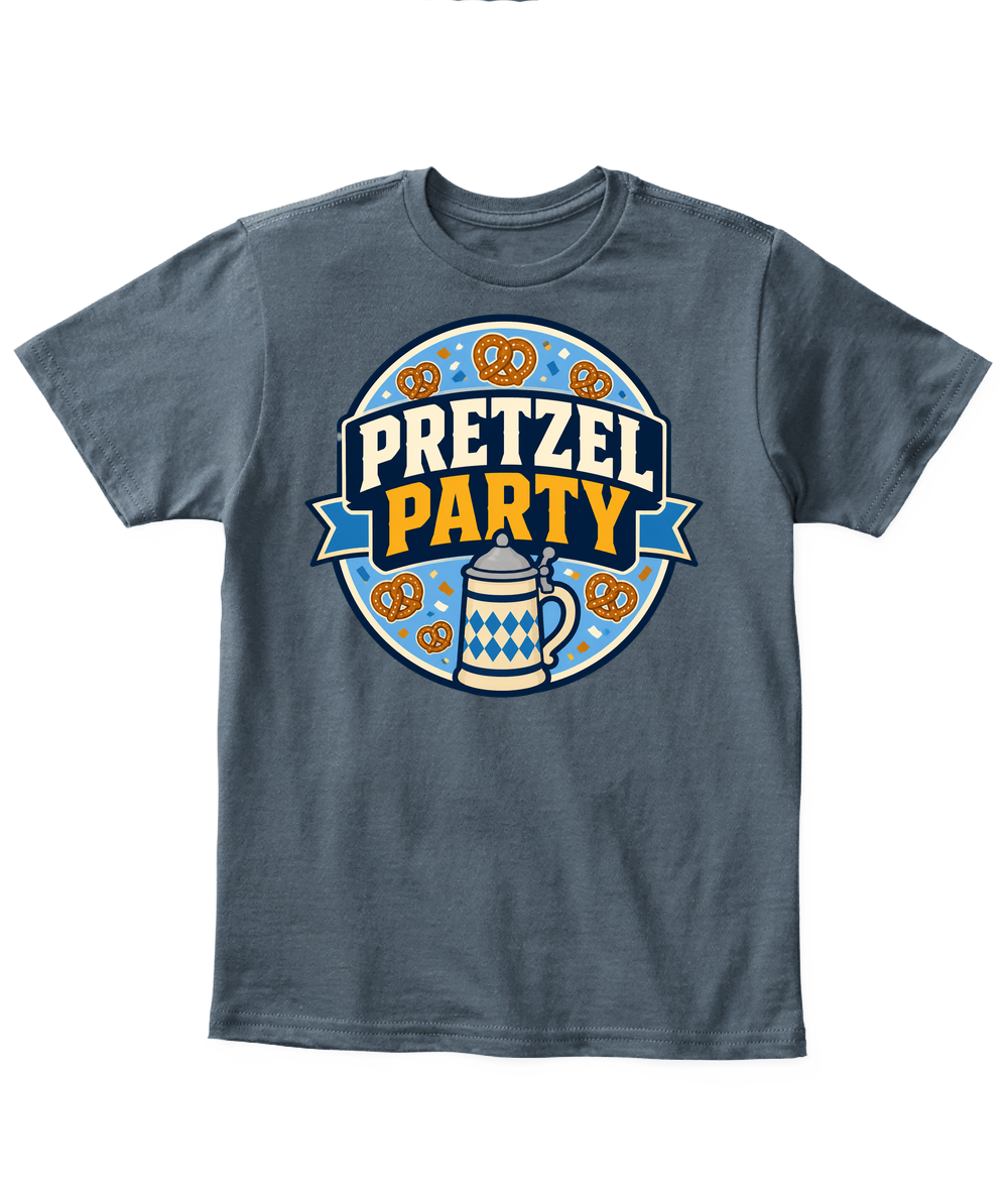 Pretzel Party — Kid's T Shirt in Dark Heather