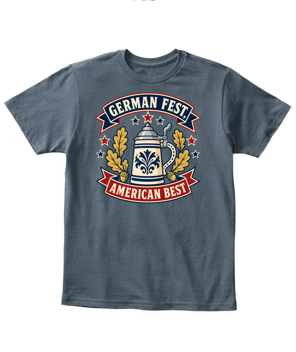 German Fest, American Best — Kid's T Shirt in Dark Heather