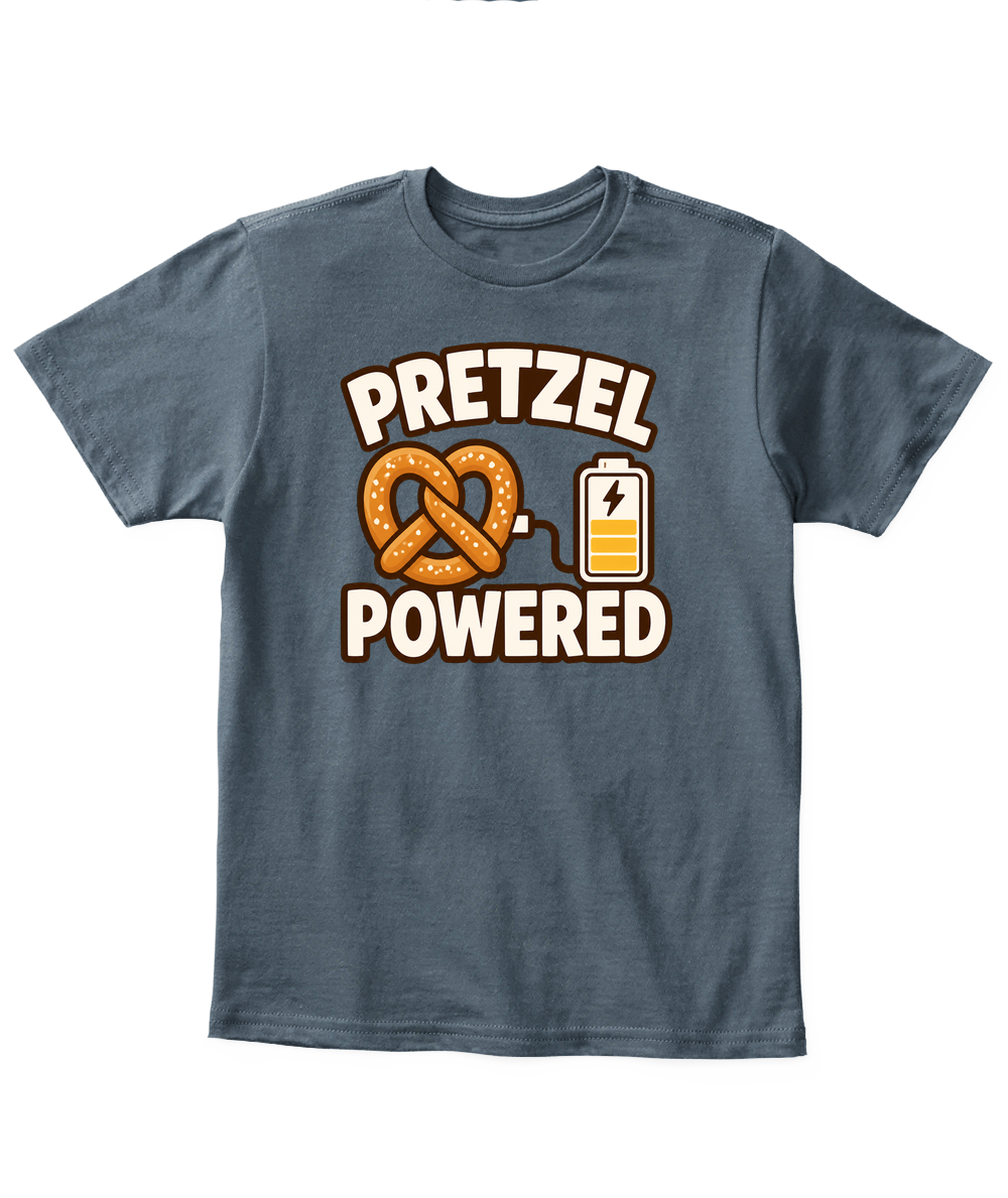 Pretzel Powered — Kid's T Shirt in Dark Heather