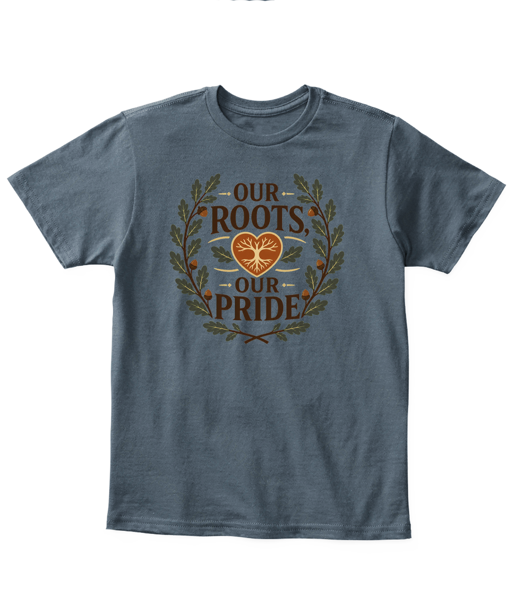 Our Roots, Our Pride — Kid's T Shirt in Dark Heather
