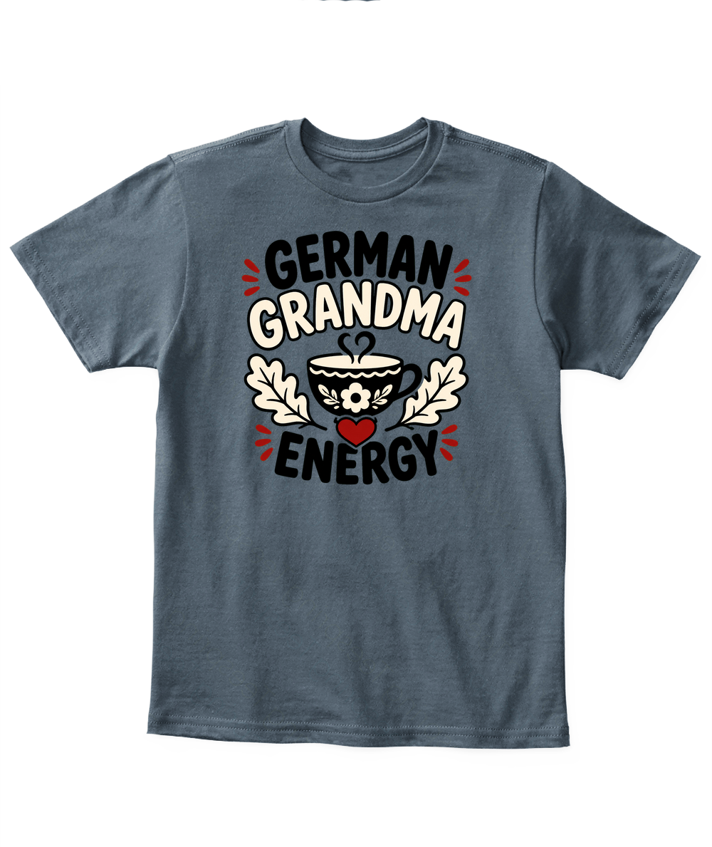 German Grandma Energy — Kid's T Shirt in Dark Heather