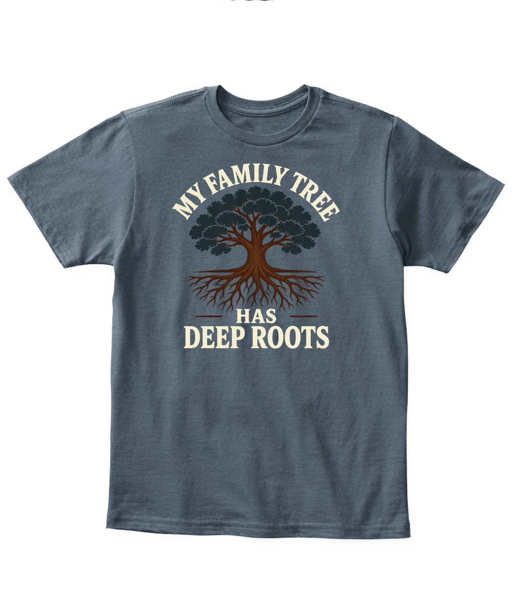 My Family Tree Has Deep Roots — Kid's T Shirt in Dark Heather