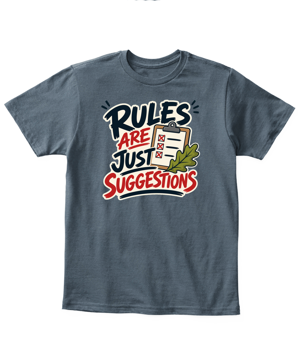 Rules Are Just Suggestions — Kid's T Shirt in Dark Heather