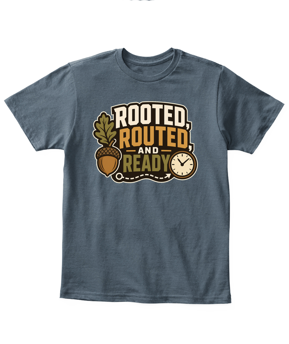 Rooted, Routed, And Ready — Kid's T Shirt in Dark Heather