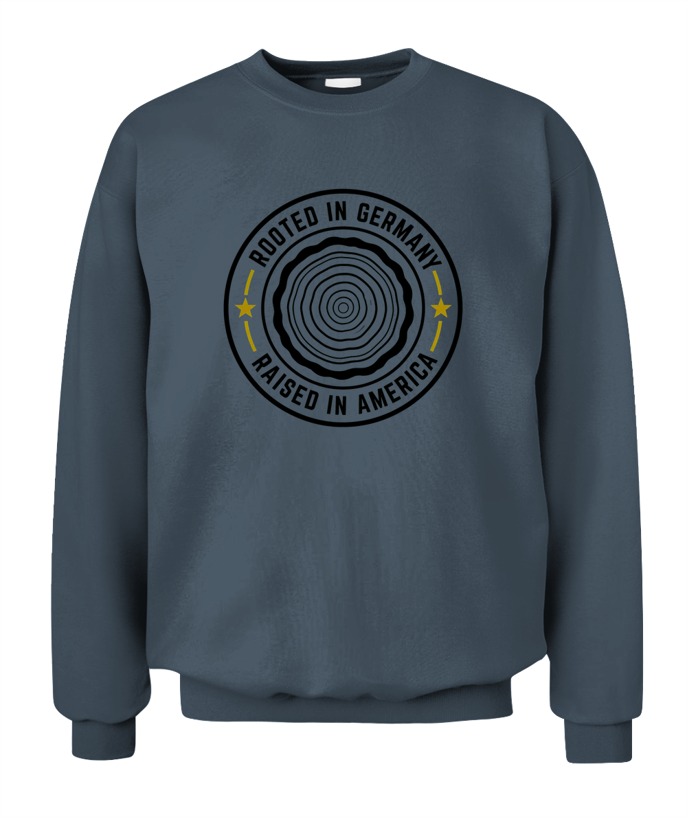 Rooted In Germany, Raised In America — Sweatshirt in Dark Heather