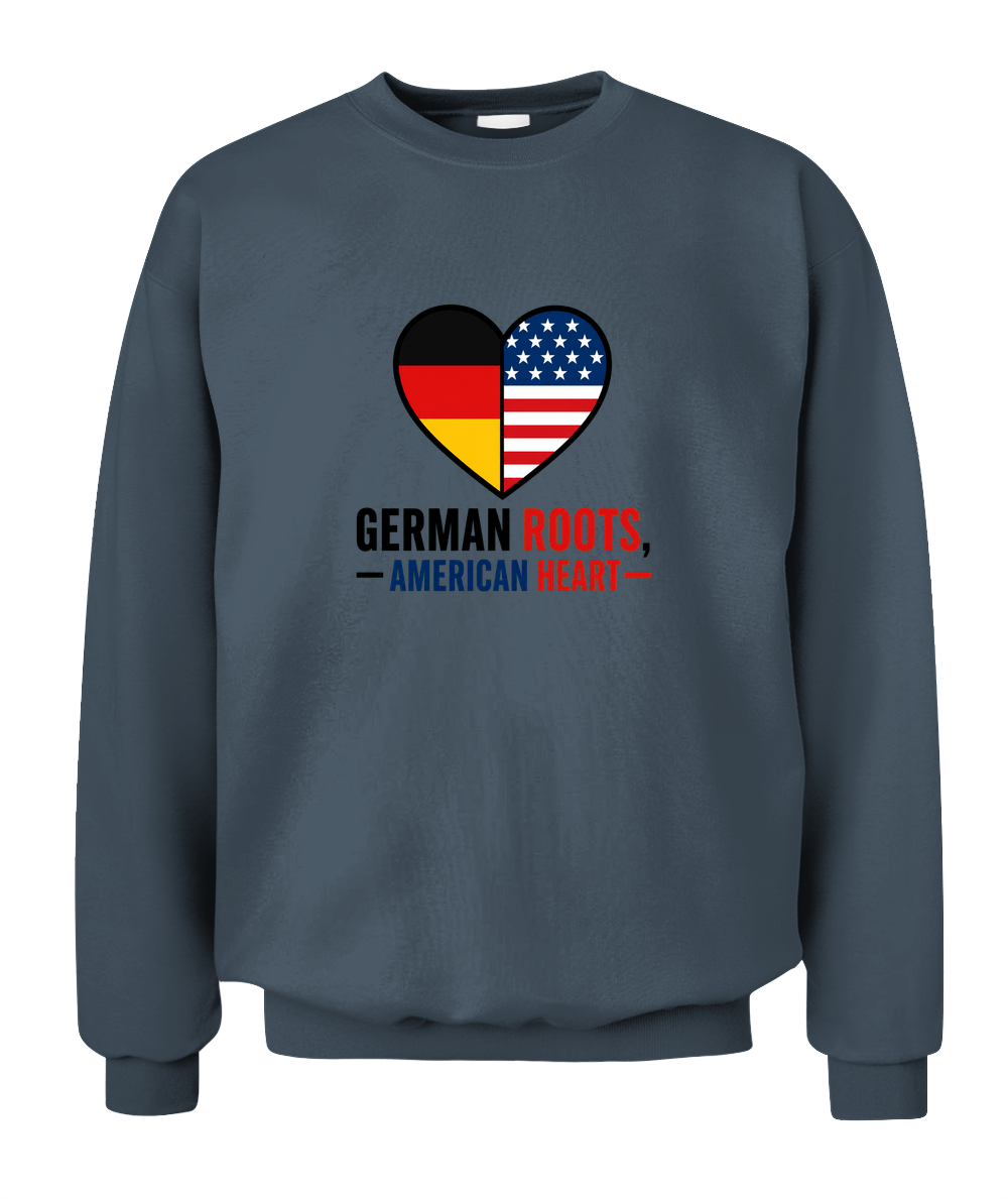 German Roots, American Heart — Sweatshirt in Dark Heather