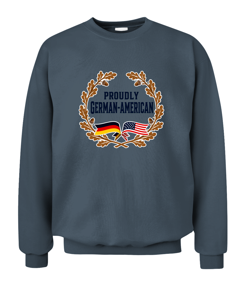 Proudly German-American — Sweatshirt in Dark Heather