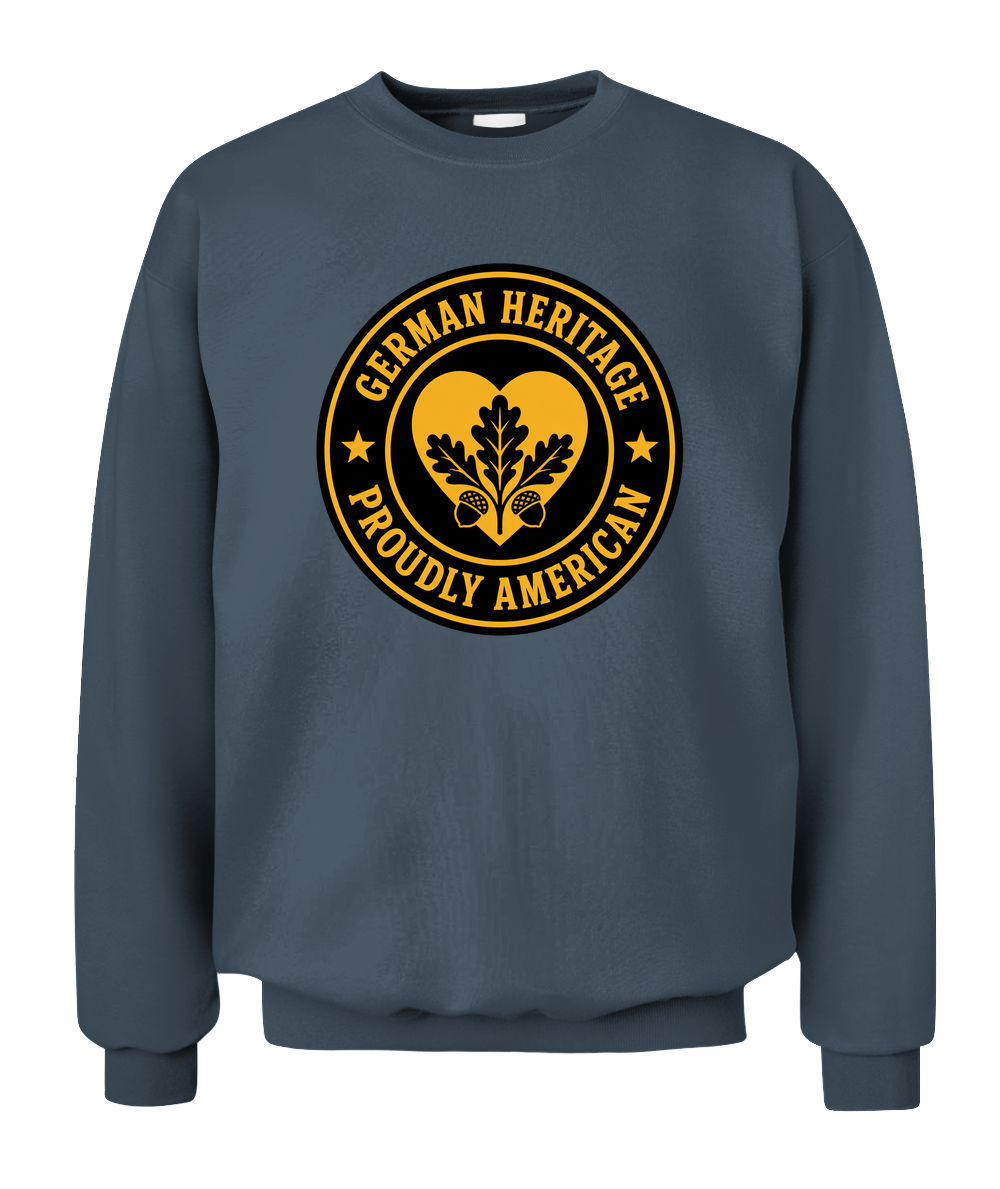 German Heritage, Proudly American — Sweatshirt in Dark Heather