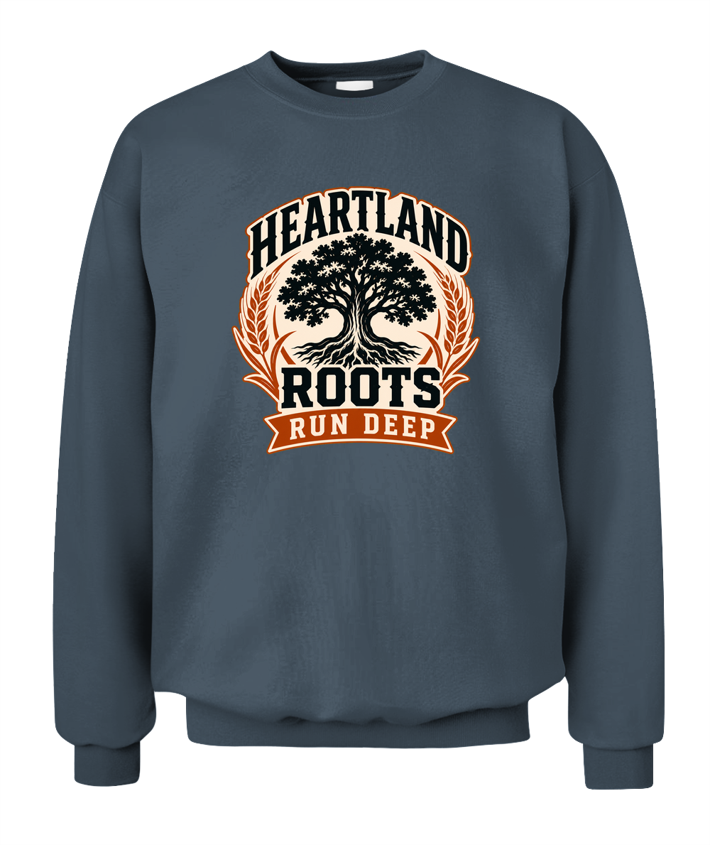 Heartland Roots Run Deep — Sweatshirt in Dark Heather