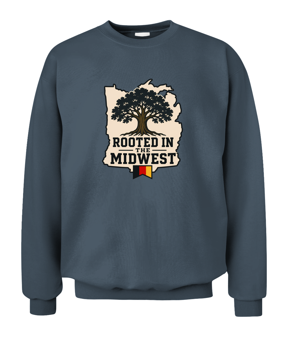 Rooted In The Midwest — Sweatshirt in Dark Heather