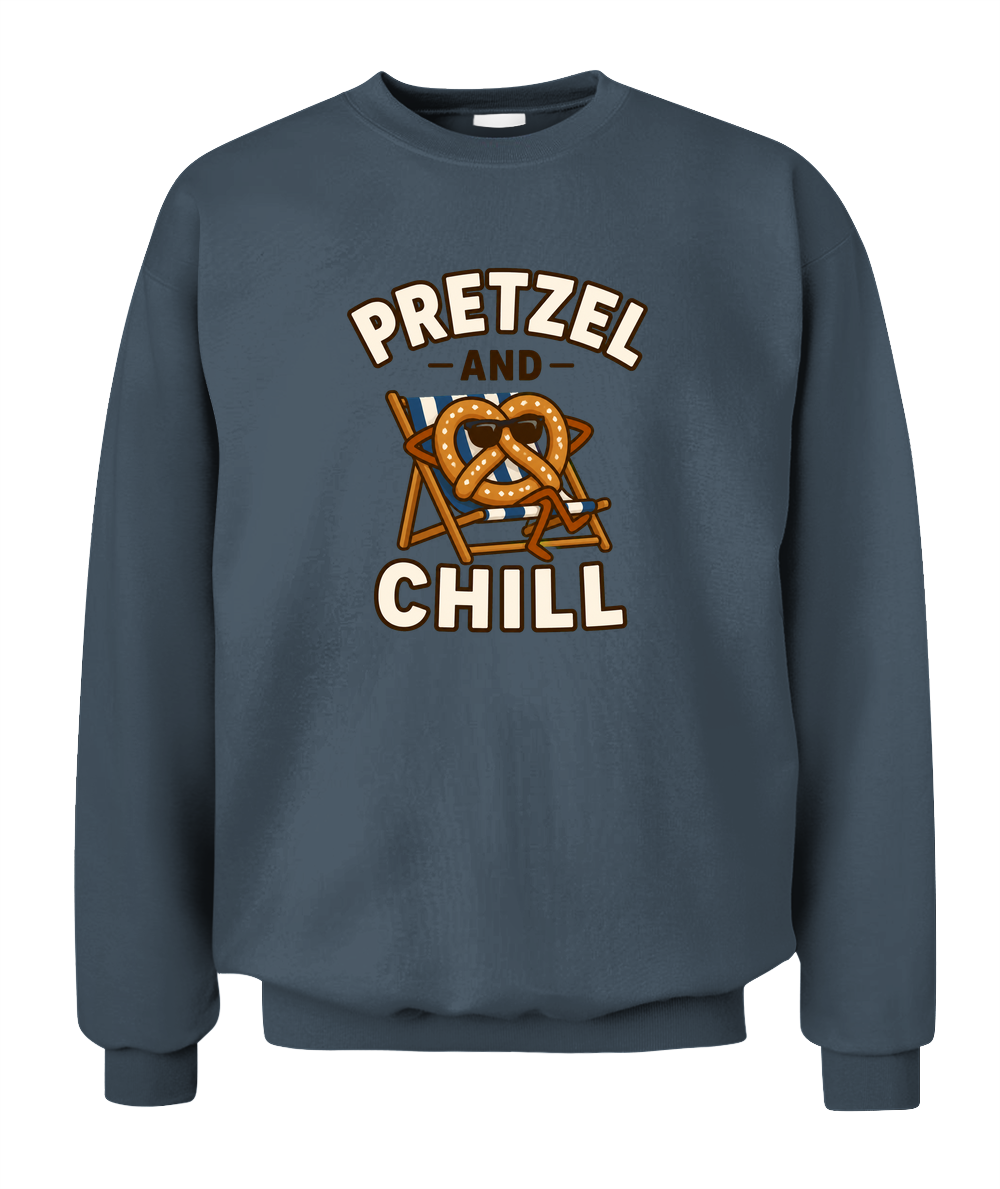 Pretzel And Chill — Sweatshirt in Dark Heather