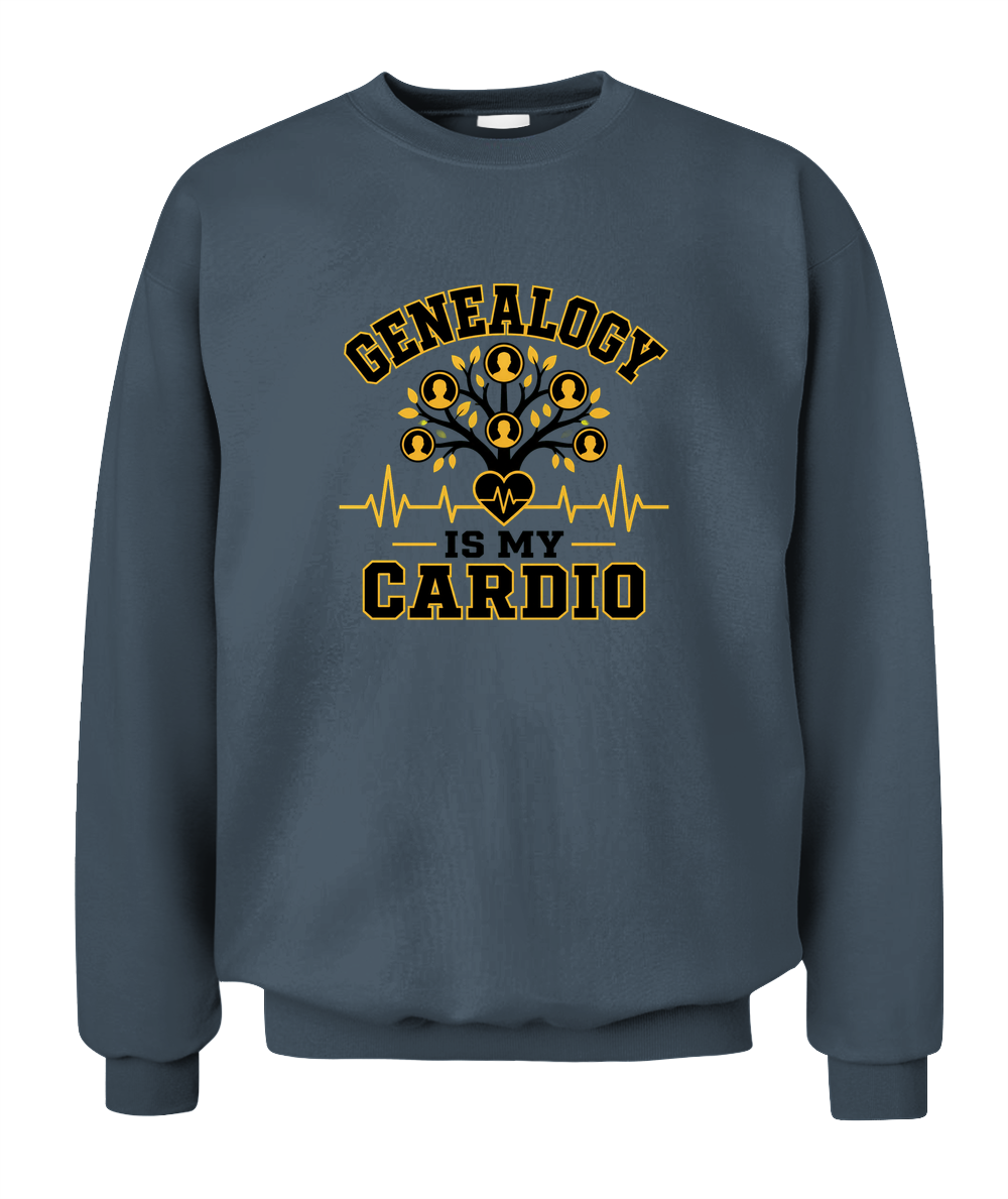 Genealogy Is My Cardio — Sweatshirt in Dark Heather