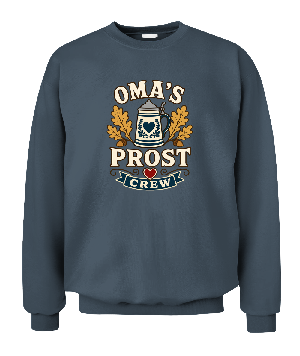 Oma's Prost Crew — Sweatshirt in Dark Heather