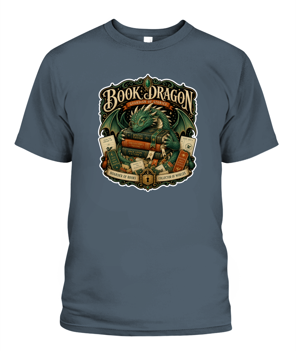 Book Dragon Book Lover T-Shirt | Reading Gift