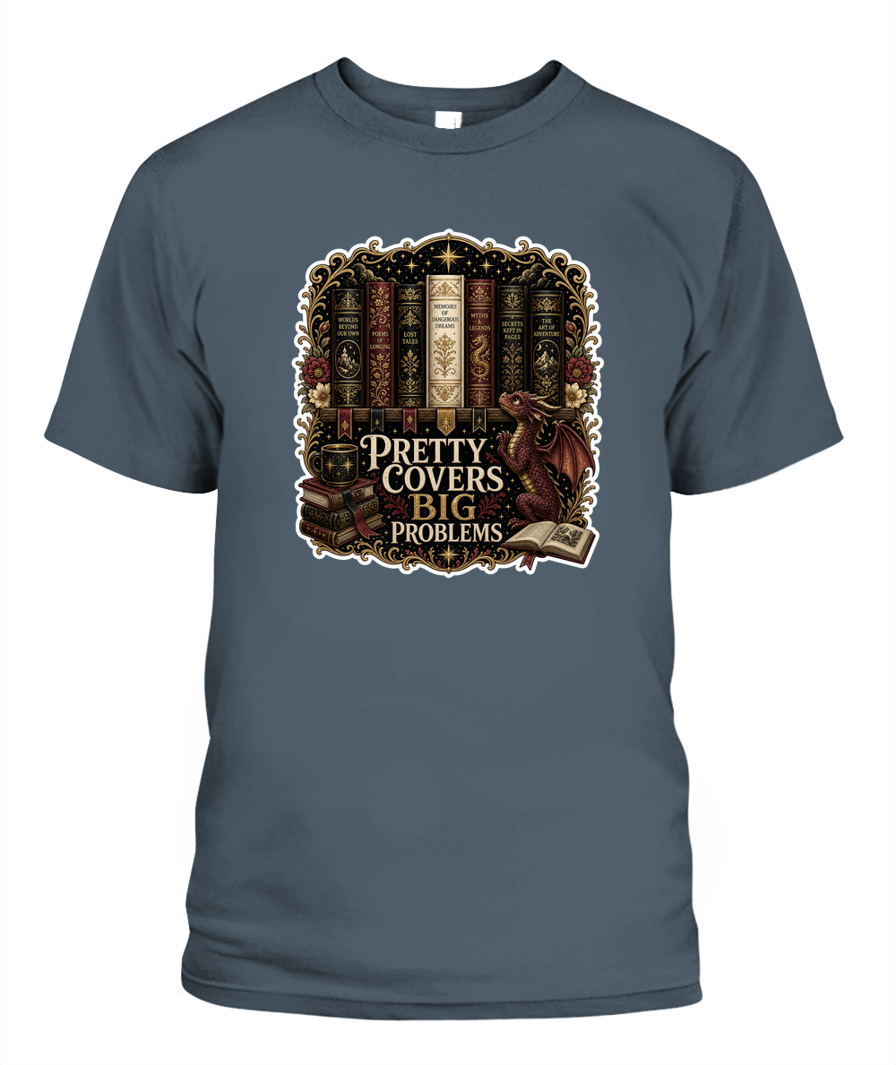 Pretty Covers Big Problems Book Lover T-Shirt | Reading Gift